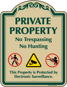 Private Property No Hunting Sign