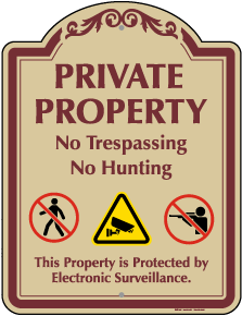 Private Property No Hunting Sign