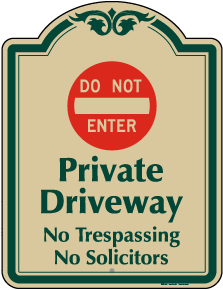 Private Driveway No Stopping Or Turning Warning Vehicle Property Sign/Sticker 