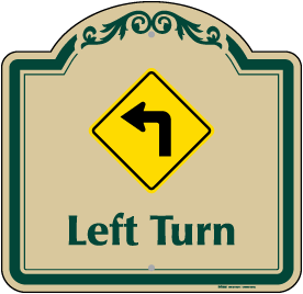 Left Turn Sign