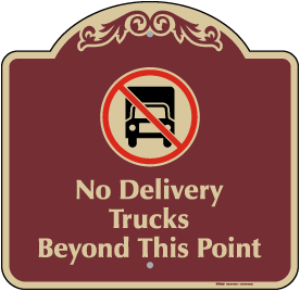 WOOTTON INDUSTRIES LIMITED 1mm Rigid Sign - Type V6 . 30cmx22.5cm Heavy Vehicles Turning Sign