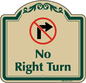 No Right Turn Sign
