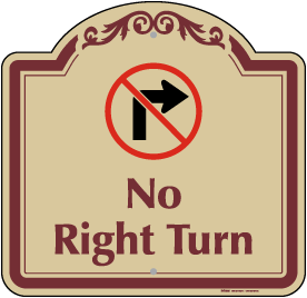 No Right Turn Sign