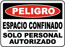 Spanish Confined Space Authorized Personnel Only Sign