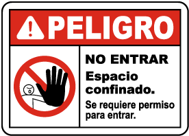Spanish Do Not Enter Confined Space Permit Required Sign