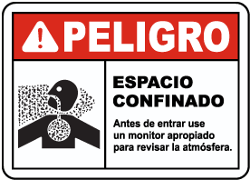Spanish Danger Test Atmosphere Before Entering Sign
