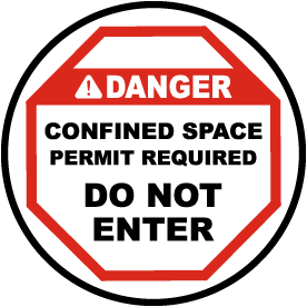 Permit Required Do Not Enter Floor Sign