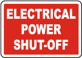 Electrical Power Shut-Off Label