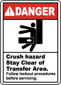 Stay Clear of Transfer Area Sign