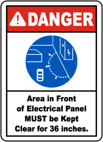 Area Must Be Clear For 36 Inches Sign