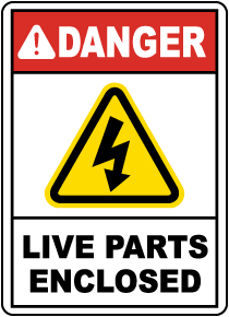 Danger Live Parts Enclosed Sign