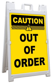 Caution Out Of Order Sandwich Board Sign