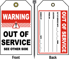 Out Of Service Tag