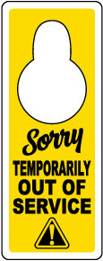 Temporarily Out Of Service Door Hanger
