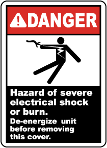 Hazard of Electrical Shock or Burn Label