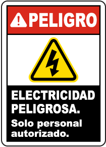 Spanish Electrical Hazard Authorized Personnel Only Sign