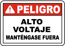 Spanish Danger High Voltage Sign