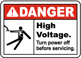 High Voltage Turn Off Power Label