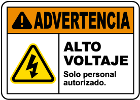 Spanish High Voltage Authorized Personnel Only Label