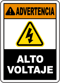 Spanish Warning High Voltage Label
