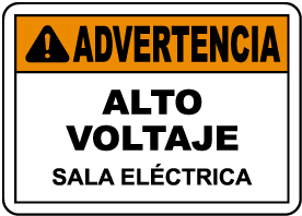 Spanish High Voltage Electrical Room Label
