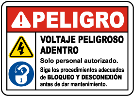 Spanish Follow Lockout Tagout Procedures Sign
