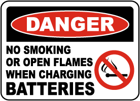 No Smoking When Charging Sign