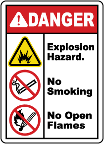 Explosion Hazard No Smoking Sign