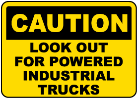 Caution Look Out For Trucks Sign