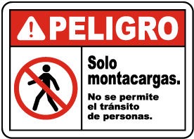 Spanish Forklifts Only No Pedestrian Traffic Sign