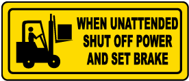 Shut Off Power and Set Brake Label