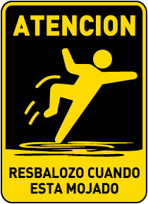 Spanish Caution Slippery When Wet Sign