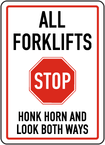 Honk Horn and Look Both Ways Sign