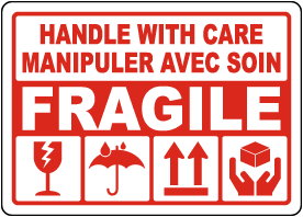 Bilingual Handle with Care Label