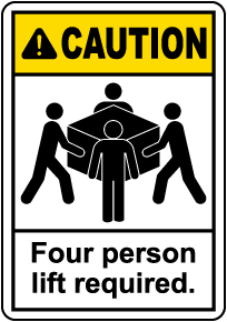 Four Person Lift Required Label