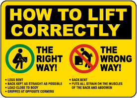 How to Lift Correctly Sign