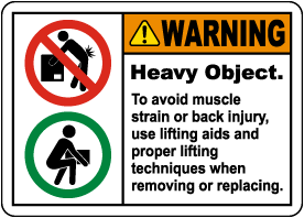 Warning Heavy Object Label