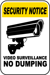 Video Surveillance No Dumping Sign