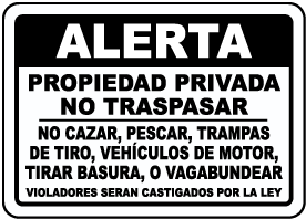 Spanish Posted Private Property Sign