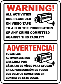 Bilingual Activities Recorded on Video Tape Sign