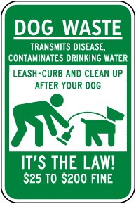 Leash-Curb And Clean Up After Your Dog Sign