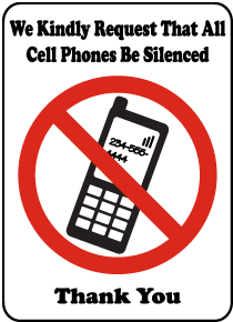 Kindly Silence Cell Phones Sign