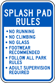 Splash Pad Rules Sign