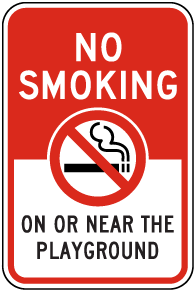 No Smoking Near The Playground Sign