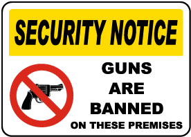 Guns Banned on These Premises Sign