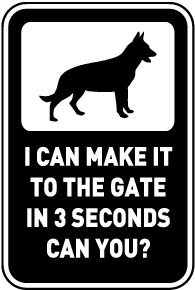 Make It To The Gate In 3 Seconds Sign