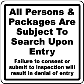 Persons Subject To Search Sign