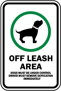 Off Leash Area Sign