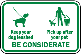 Keep Your Dog Leashed Sign