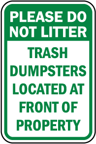 Please Do Not Litter Sign